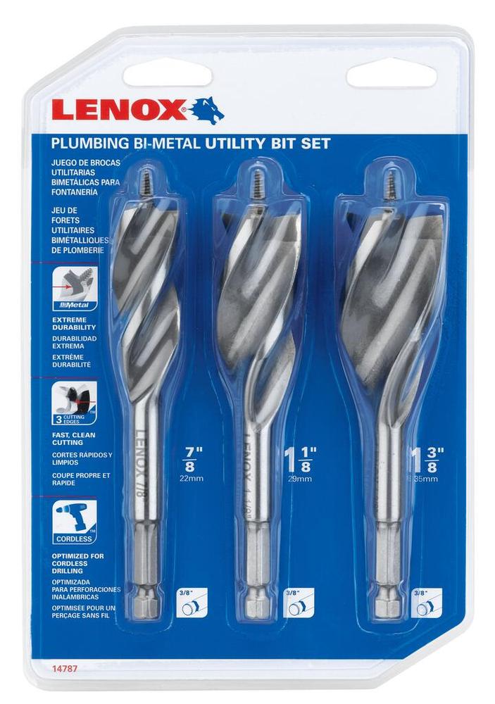 3pc Plumber Bi-Metal Utility Bit Set<span class=' ItemWarning' style='display:block;'>Item is usually in stock, but we&#39;ll be in touch if there&#39;s a problem<br /></span>