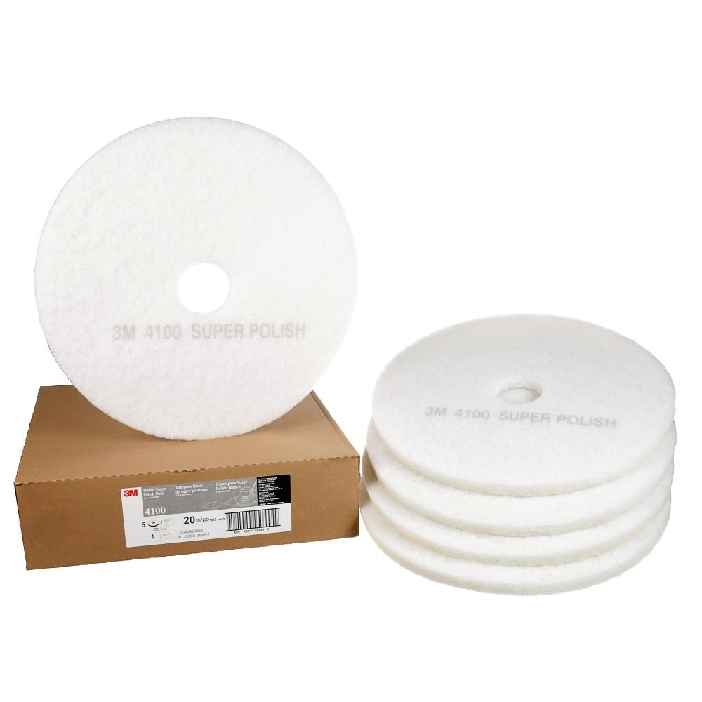 3M White Super Polish Pad, 4100, 508 mm (20 in)<span class=' ItemWarning' style='display:block;'>Item is usually in stock, but we&#39;ll be in touch if there&#39;s a problem<br /></span>