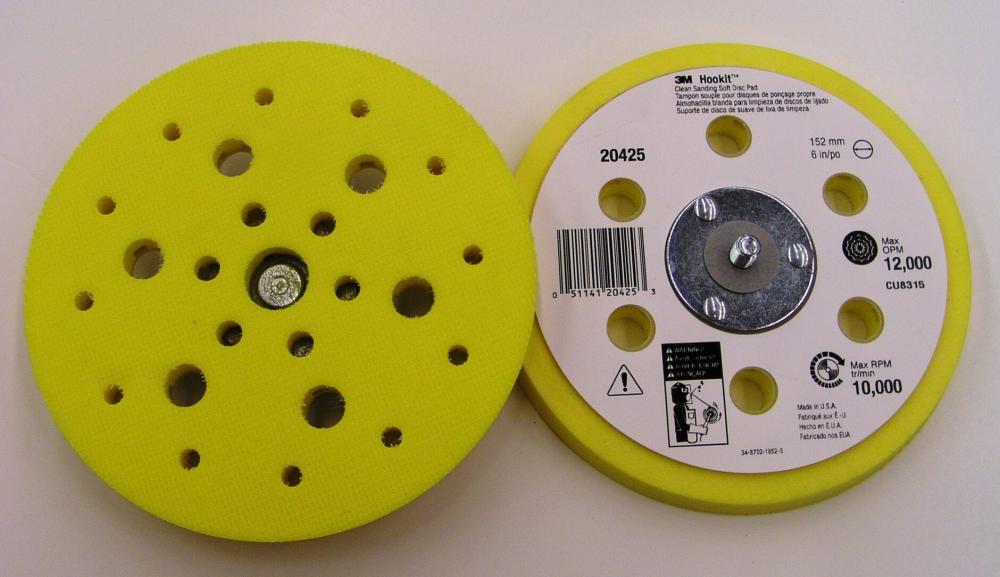 3M Hookit Clean Sanding Disc Pad, 20425, 6 in x 1/2 in x 5/16-24, external, 25 holes<span class=' ItemWarning' style='display:block;'>Item is usually in stock, but we&#39;ll be in touch if there&#39;s a problem<br /></span>