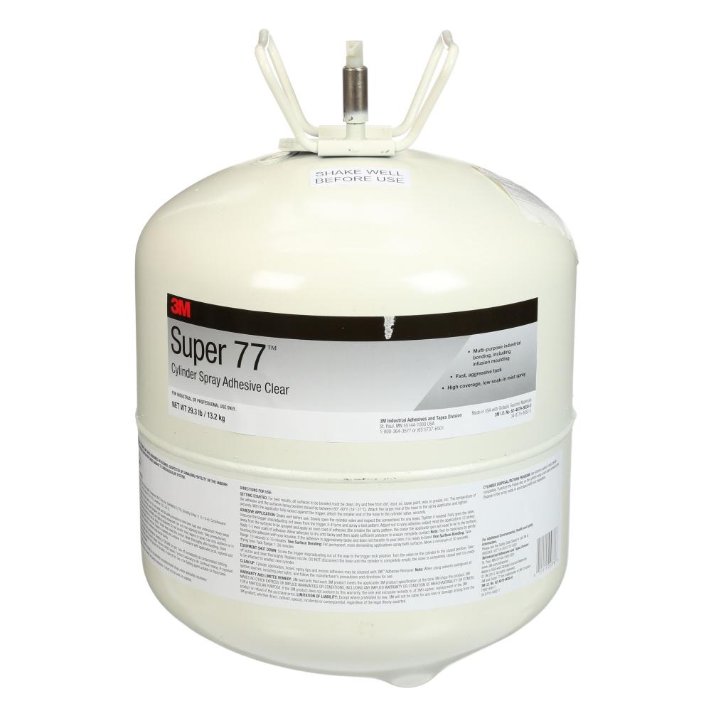 3M Super 77 Multipurpose Spray Adhesive, 29.3 lbs (8.8 kg)<span class=' ItemWarning' style='display:block;'>Item is usually in stock, but we&#39;ll be in touch if there&#39;s a problem<br /></span>