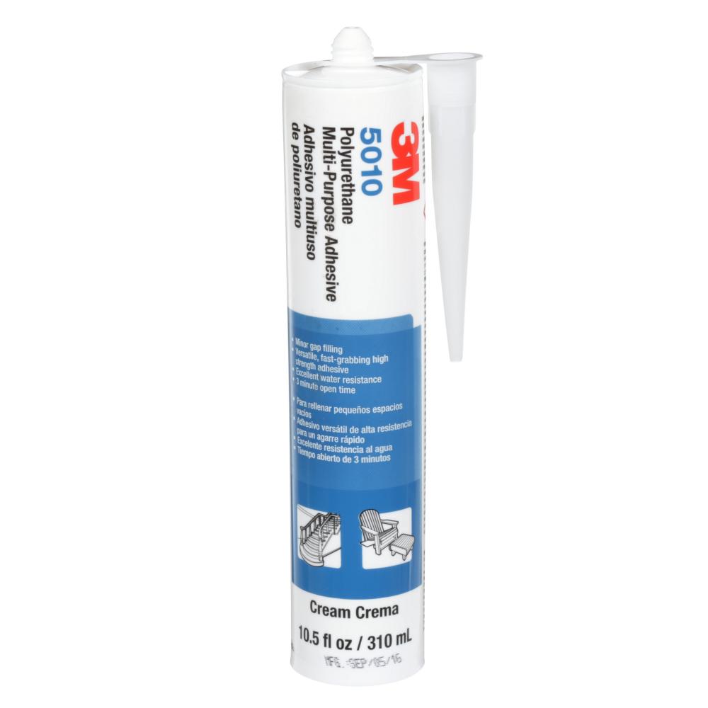 3M&trade; Polyurethane Multi-Purpose Adhesive 5010 Cream, 1/10 Gallon Cartridge, 12 per case<span class=' ItemWarning' style='display:block;'>Item is usually in stock, but we&#39;ll be in touch if there&#39;s a problem<br /></span>