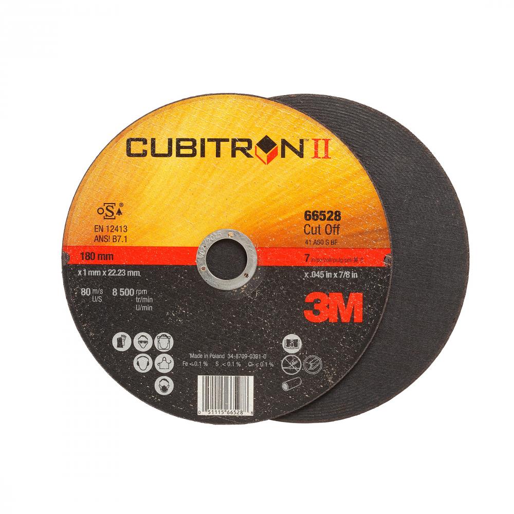 3M&trade; Cubitron&trade; II Cut-Off Wheel, 66528, T1, black, 7 in x 0.05 in x 7/8 in (17.78 cm x 1<span class=' ItemWarning' style='display:block;'>Item is usually in stock, but we&#39;ll be in touch if there&#39;s a problem<br /></span>