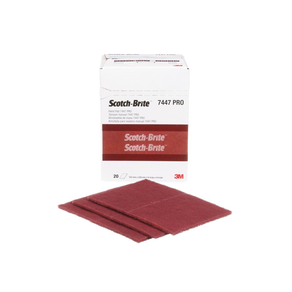 Scotch-Brite PRO Hand Pad, 7447, 9 in x 6 in (22.86 cm x 15.24 cm), 20 per box<span class=' ItemWarning' style='display:block;'>Item is usually in stock, but we&#39;ll be in touch if there&#39;s a problem<br /></span>