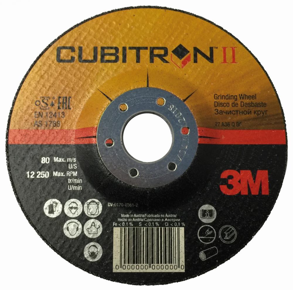 3M&trade; Cubitron&trade; II Depressed Center Grinding Wheel, 64315, T27, black, 7 in x 1/4 in x 7/<span class=' ItemWarning' style='display:block;'>Item is usually in stock, but we&#39;ll be in touch if there&#39;s a problem<br /></span>