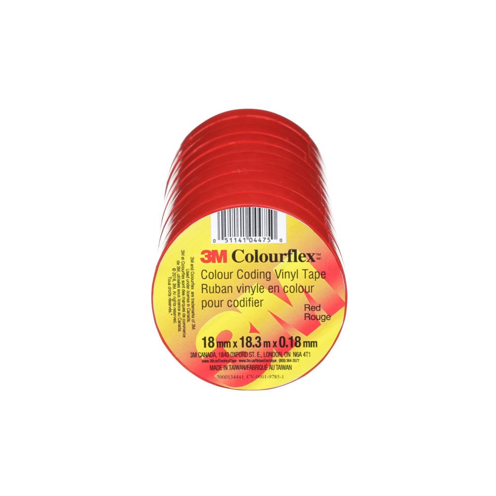 3M&trade; Colourflex&trade; Tape, red, 7 mil, 3/4 in x 60 ft (2 cm x 18.3 m)<span class=' ItemWarning' style='display:block;'>Item is usually in stock, but we&#39;ll be in touch if there&#39;s a problem<br /></span>