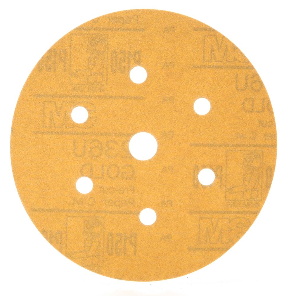 3M Hookit Dust Free Gold Disc, 236U, 01080, P150, C-weight, 6 in x 5/8 in (15.24 cm x 1.5 cm)<span class=' ItemWarning' style='display:block;'>Item is usually in stock, but we&#39;ll be in touch if there&#39;s a problem<br /></span>