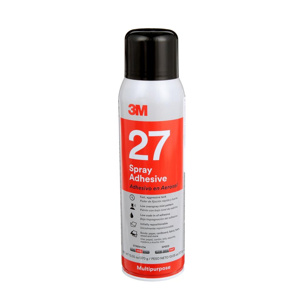 3M Multi-Purpose Spray Adhesive, 27, 13.05 oz. (370 g)<span class=' ItemWarning' style='display:block;'>Item is usually in stock, but we&#39;ll be in touch if there&#39;s a problem<br /></span>