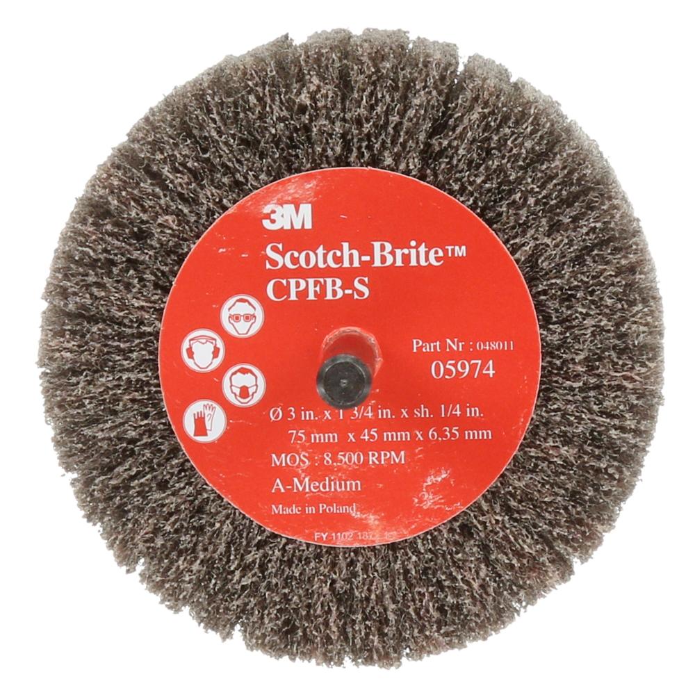 Scotch-Brite Cut and Polish Flap Brush, A MED, 3 in x 1-3/4 in x 1/4 in<span class=' ItemWarning' style='display:block;'>Item is usually in stock, but we&#39;ll be in touch if there&#39;s a problem<br /></span>