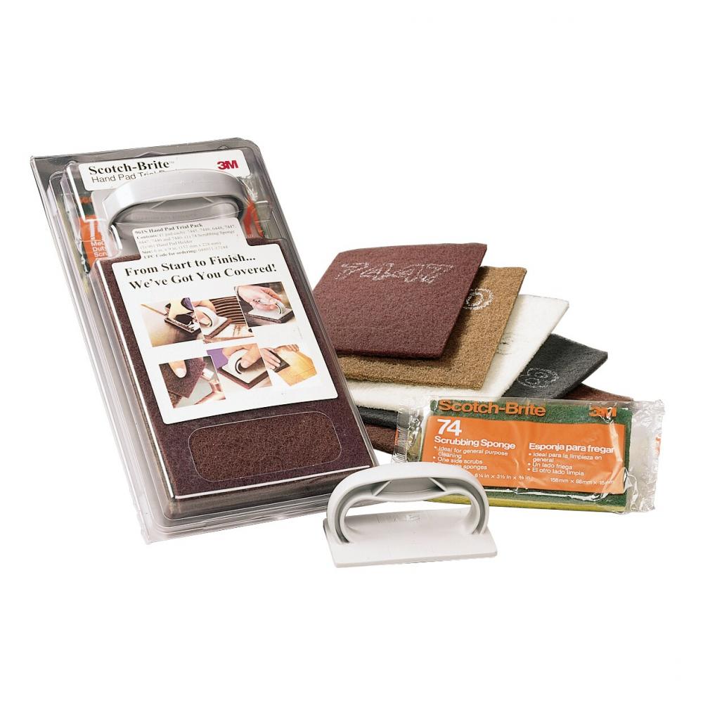 Scotch-Brite Hand Pad Trial Pack, 961S, assorted sizes, 5 per pack<span class=' ItemWarning' style='display:block;'>Item is usually in stock, but we&#39;ll be in touch if there&#39;s a problem<br /></span>