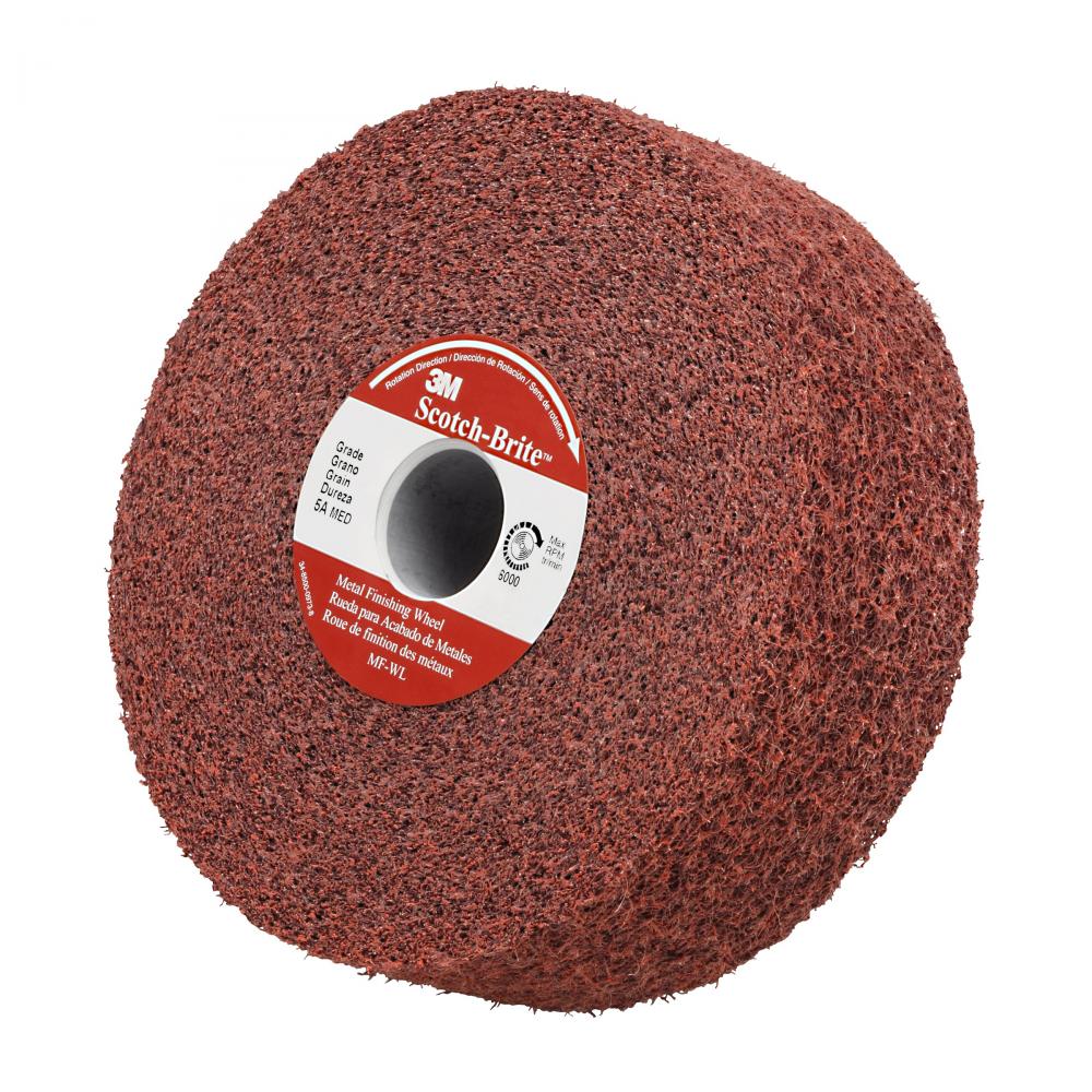 Scotch-Brite Metal Finishing Wheel, MF-WL, MED, 6 in x 2 in x 1 in (15.24 cm x 5.08 cm x 2.54 cm)<span class=' ItemWarning' style='display:block;'>Item is usually in stock, but we&#39;ll be in touch if there&#39;s a problem<br /></span>