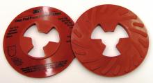 3M 81732 - 3M Disc Pad Face Plate Ribbed, 81732, red, 5 in (127 mm), extra hard