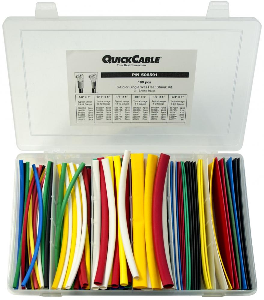 100PC 6&#34; 6 COLOUR HEAT SHRINK KIT<span class=' ItemWarning' style='display:block;'>Item is usually in stock, but we&#39;ll be in touch if there&#39;s a problem<br /></span>