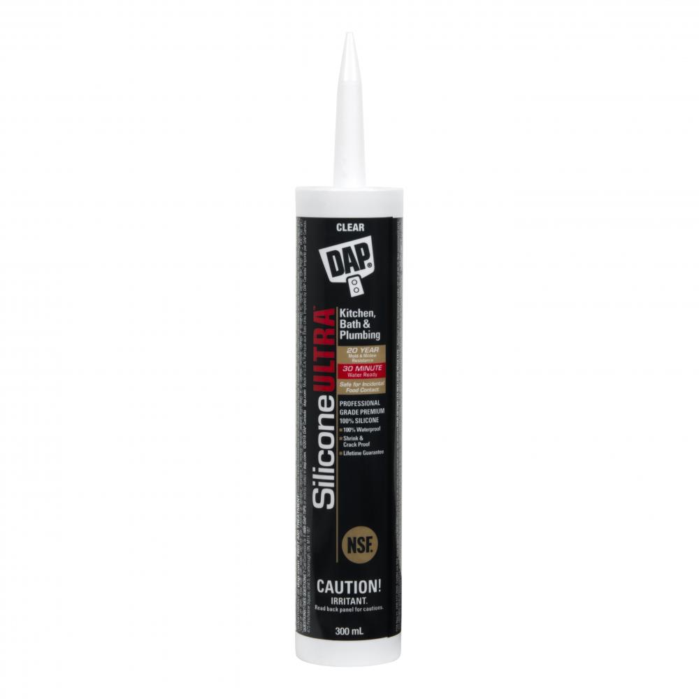 DAP® Kitchen & Bath 100% Silicone Sealant, Clear, 290mL<span class=' ItemWarning' style='display:block;'>Item is usually in stock, but we&#39;ll be in touch if there&#39;s a problem<br /></span>