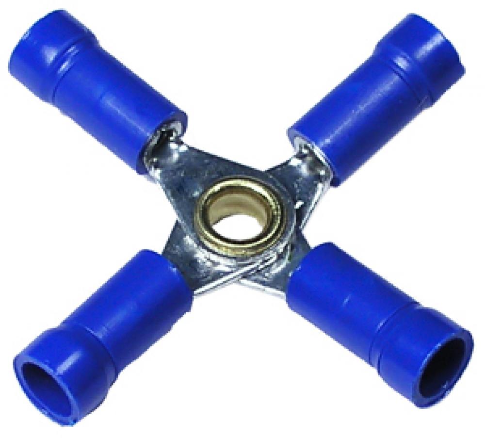 16-14GA 4-WAY CONNECTORS - BLUE<span class=' ItemWarning' style='display:block;'>Item is usually in stock, but we&#39;ll be in touch if there&#39;s a problem<br /></span>