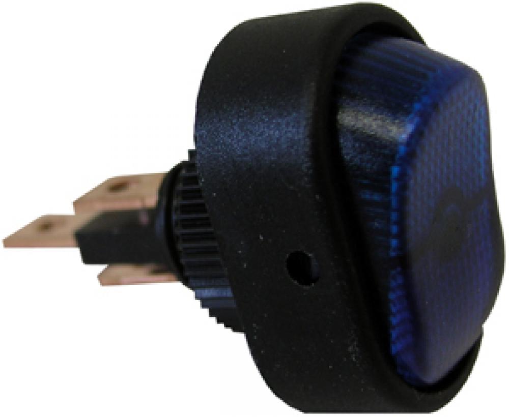 ILLUMINATED SPST OVAL ROCKER SWITCH - BLUE<span class=' ItemWarning' style='display:block;'>Item is usually in stock, but we&#39;ll be in touch if there&#39;s a problem<br /></span>