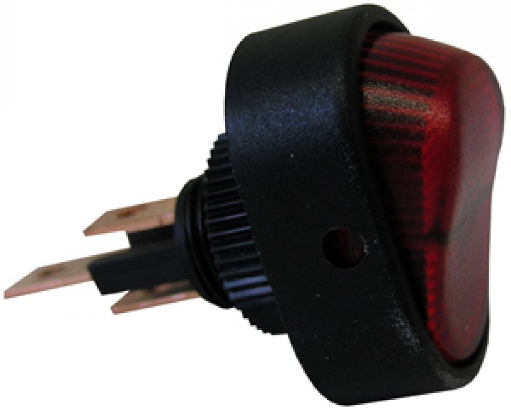 ILLUMINATED SPST OVAL ROCKER SWITCH - RED<span class=' ItemWarning' style='display:block;'>Item is usually in stock, but we&#39;ll be in touch if there&#39;s a problem<br /></span>