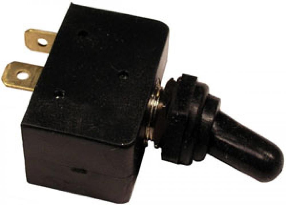 METAL BAT HANDLE SPST SWITCH WITH MOISTURE PROOF BOOT<span class=' ItemWarning' style='display:block;'>Item is usually in stock, but we&#39;ll be in touch if there&#39;s a problem<br /></span>