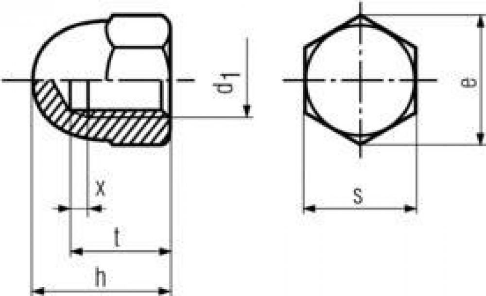 Plated Hex Domed Nut (Acorn nut)1587-Zn M6 Zinc CR3<span class=' ItemWarning' style='display:block;'>Item is usually in stock, but we&#39;ll be in touch if there&#39;s a problem<br /></span>