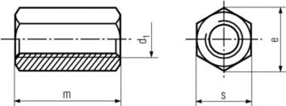 Hex Coupling Nut6334 Zn M20 (60mm tall) Zinc CR3<span class=' ItemWarning' style='display:block;'>Item is usually in stock, but we&#39;ll be in touch if there&#39;s a problem<br /></span>