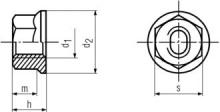 Fuller Fasteners N142-016-0000 - Plated All Metal Hex Flange Lock Nut6927-10 YZn M16 Zinc Yellow