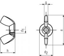 Fuller Fasteners N041-004-0000 - Stainless Wing Nut American StyleWN-A2 M4 American Form Stainless