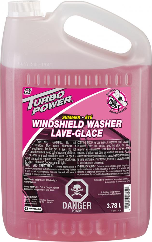 Turbo Power - Bug Wash Summer Windshield Washer Fluid, 0?C, 3.78 L<span class=' ItemWarning' style='display:block;'>Item is usually in stock, but we&#39;ll be in touch if there&#39;s a problem<br /></span>