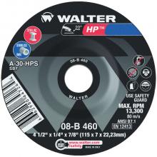 Walter Surface 08B460 - 4-1/2X1/4X7/8 HP GR WHEELS