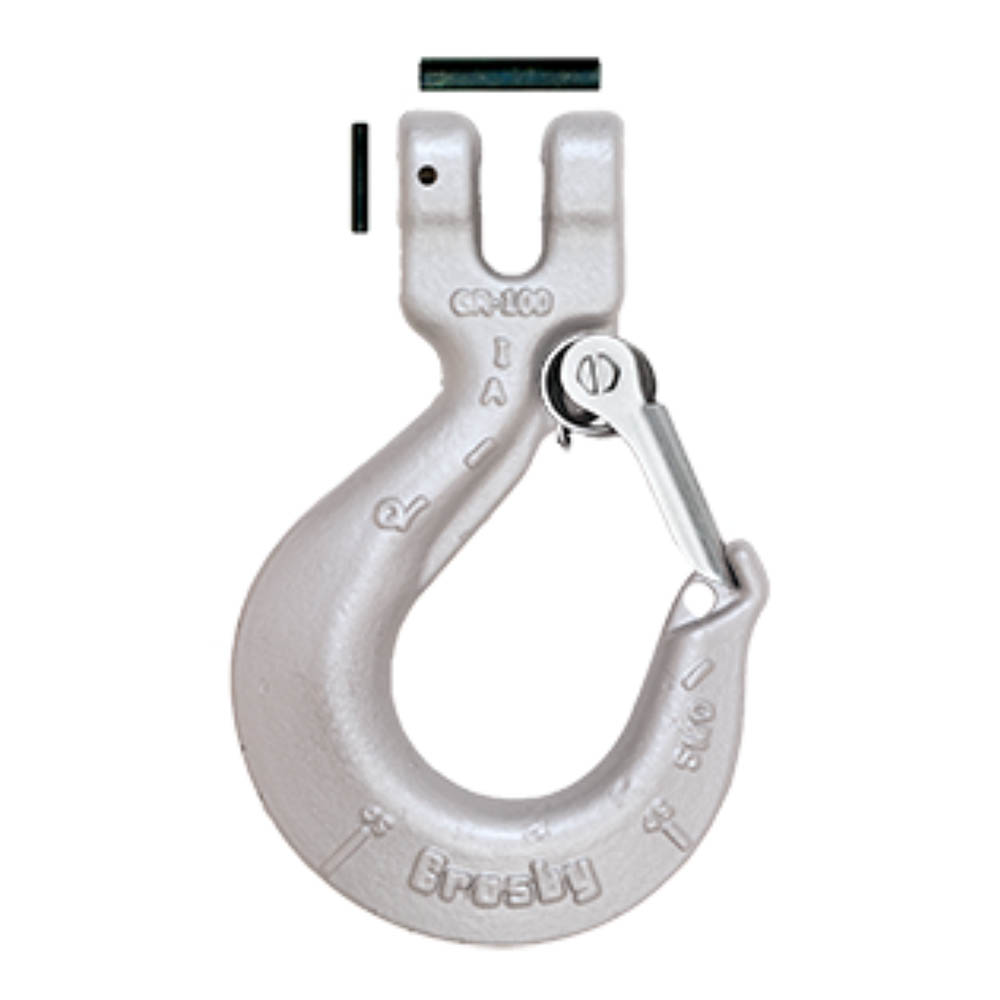 L-1339 CROSBY CLEVIS SLING HOOK W/LATCH G100 3/8&#34;<span class=' ItemWarning' style='display:block;'>Item is usually in stock, but we&#39;ll be in touch if there&#39;s a problem<br /></span>