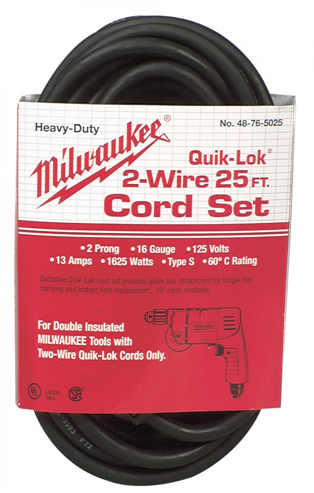 25 ft. 2-Wire QUIK-LOK™ Cord<span class=' ItemWarning' style='display:block;'>Item is usually in stock, but we&#39;ll be in touch if there&#39;s a problem<br /></span>