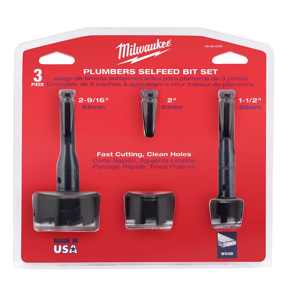 Plumber&#39;s Selfeed Bit Kit 3PK<span class=' ItemWarning' style='display:block;'>Item is usually in stock, but we&#39;ll be in touch if there&#39;s a problem<br /></span>