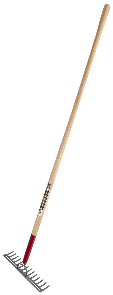 Level rake, double back, 14 tines, wood handle<span class=' ItemWarning' style='display:block;'>Item is usually in stock, but we&#39;ll be in touch if there&#39;s a problem<br /></span>