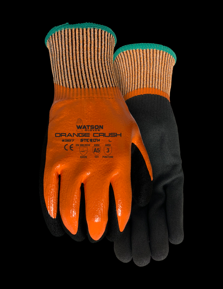 STEALTH ORANGE CRUSH A5 18GG FULLDIP SANDY NITRILE COATED - L<span class=' ItemWarning' style='display:block;'>Item is usually in stock, but we&#39;ll be in touch if there&#39;s a problem<br /></span>