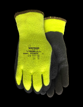 Watson Gloves 330-L - STEALTH VISIBULL CRINKLED RUBBER LATEX HI VIS LINED COATED - L