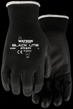 Watson Gloves 391-L - STEALTH BLACK LITE LIGHTWEIGHT POLY NYLON SHELL COATED - L