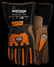 Watson Gloves 5785G-L - SHOCK TROOPER A7 D30 BACK & ANTIVIBE PALM GAUNTLET GOATSKIN - L