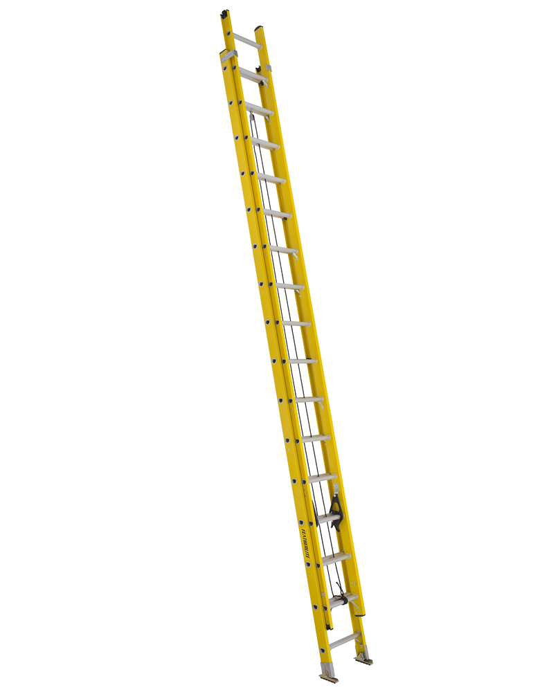 LOUISVILLE 28-FOOT FIBERGLASS EXTENSION LADDER, 300-POUND LOAD