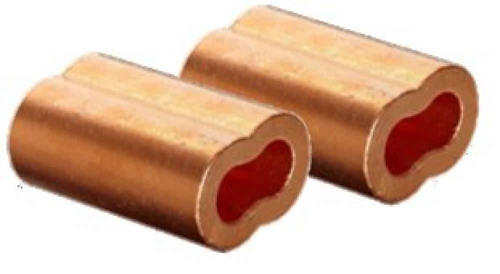 COPPER OVAL SLEEVES    1/4 &#34;<span class=' ItemWarning' style='display:block;'>Item is usually in stock, but we&#39;ll be in touch if there&#39;s a problem<br /></span>