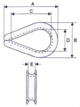 Vanguard Steel 2906 0016 - Heavy Wire Rope Thimbles