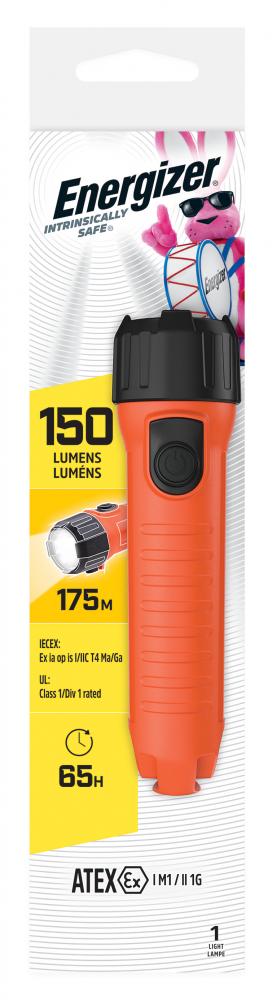 Energizer Intrinsically Safe Handheld LED Flashlight, 150 Lumen, Waterproof<span class=' ItemWarning' style='display:block;'>Item is usually in stock, but we&#39;ll be in touch if there&#39;s a problem<br /></span>