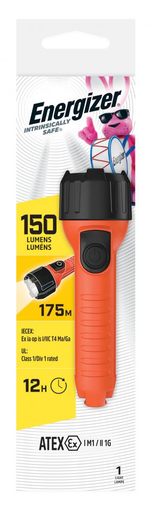 Energizer Intrinsically Safe Handheld LED Flashlight, 150 Lumen, Waterproof<span class=' ItemWarning' style='display:block;'>Item is usually in stock, but we&#39;ll be in touch if there&#39;s a problem<br /></span>