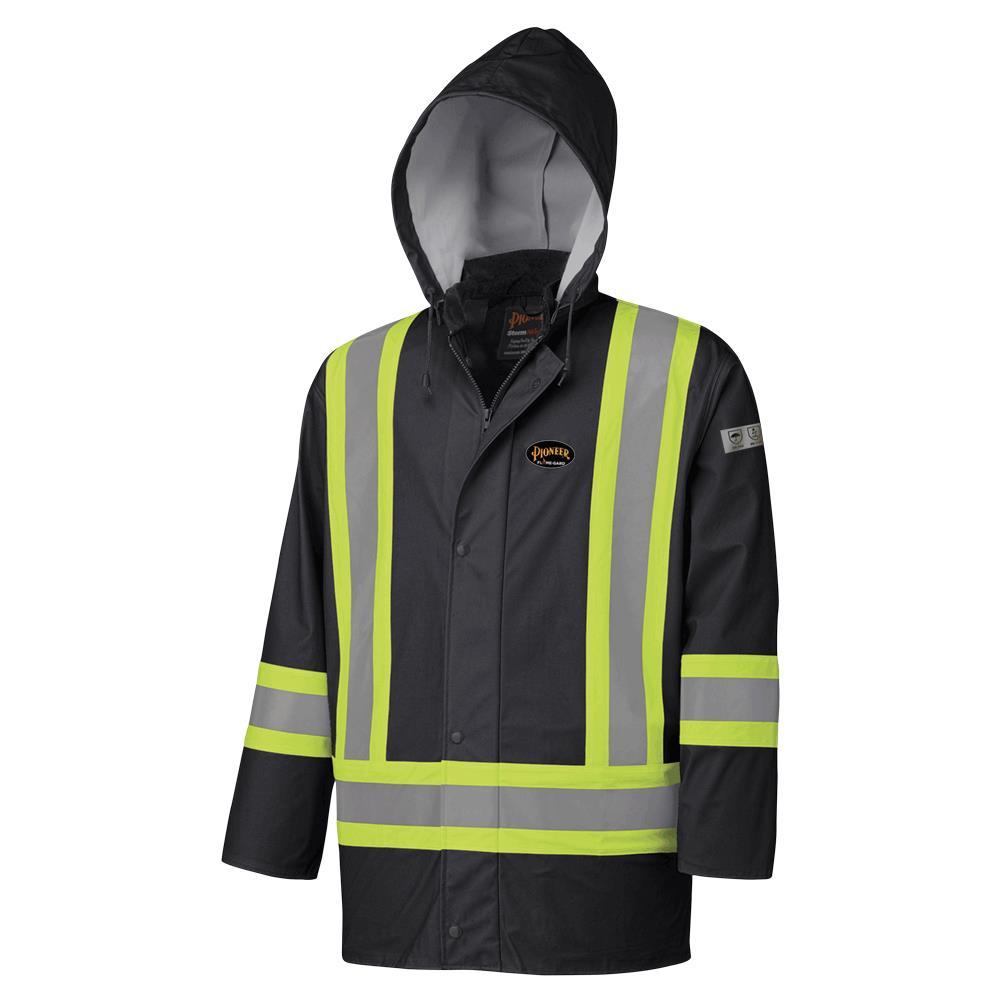 FR Waterproof Hi-Vis Safety Jackets - Detachable Hood<span class=' ItemWarning' style='display:block;'>Item is usually in stock, but we&#39;ll be in touch if there&#39;s a problem<br /></span>