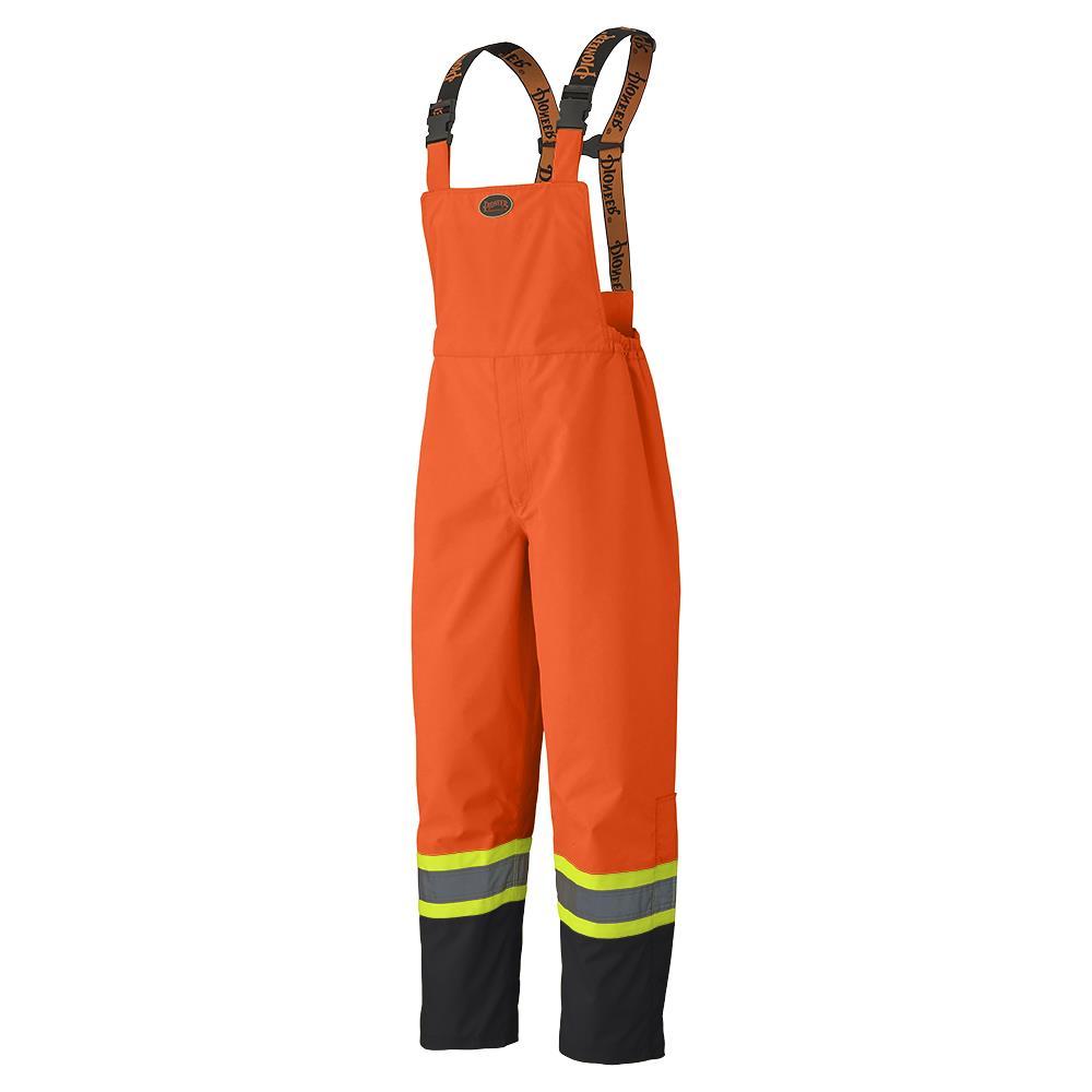 Hi-Vis Waterproof Safety Bib Pants - 300D Ripstop PU Coated Polyester - Lined<span class=' ItemWarning' style='display:block;'>Item is usually in stock, but we&#39;ll be in touch if there&#39;s a problem<br /></span>