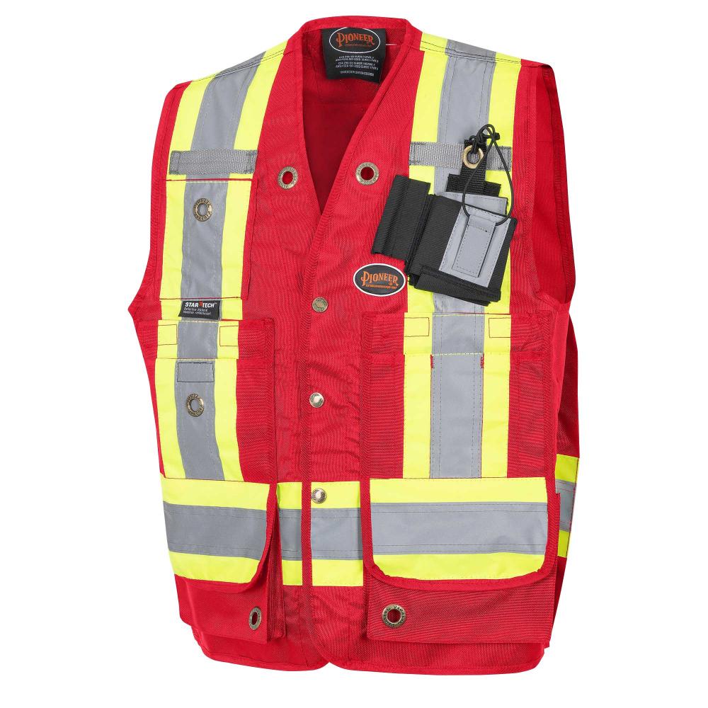 CSA Surveyor&#39;s/Supervisor&#39;s Vest - 600D PU-Coated Oxford Polyester - Red - 3XL<span class='Notice ItemWarning' style='display:block;'>Item has been discontinued<br /></span>