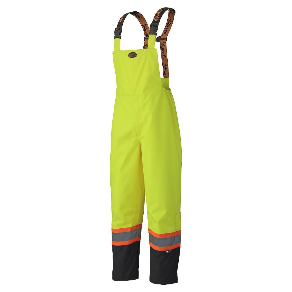 Hi-Vis Waterproof Safety Bib Pants - 300D Ripstop PU Coated Polyester - Lined<span class=' ItemWarning' style='display:block;'>Item is usually in stock, but we&#39;ll be in touch if there&#39;s a problem<br /></span>