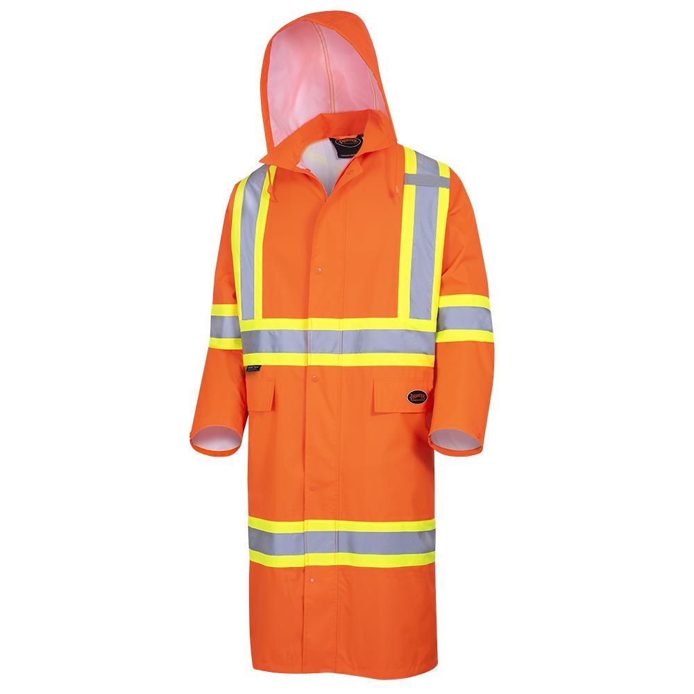 &#34;The Rock&#34; Hi-Vis Safety Rainwear Long Coats<span class=' ItemWarning' style='display:block;'>Item is usually in stock, but we&#39;ll be in touch if there&#39;s a problem<br /></span>