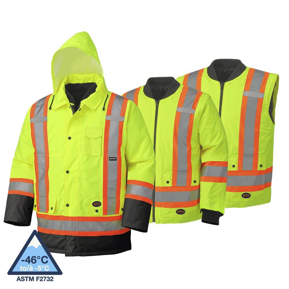 Hi-Vis Waterproof 7-in-1 Safety Parkas<span class=' ItemWarning' style='display:block;'>Item is usually in stock, but we&#39;ll be in touch if there&#39;s a problem<br /></span>