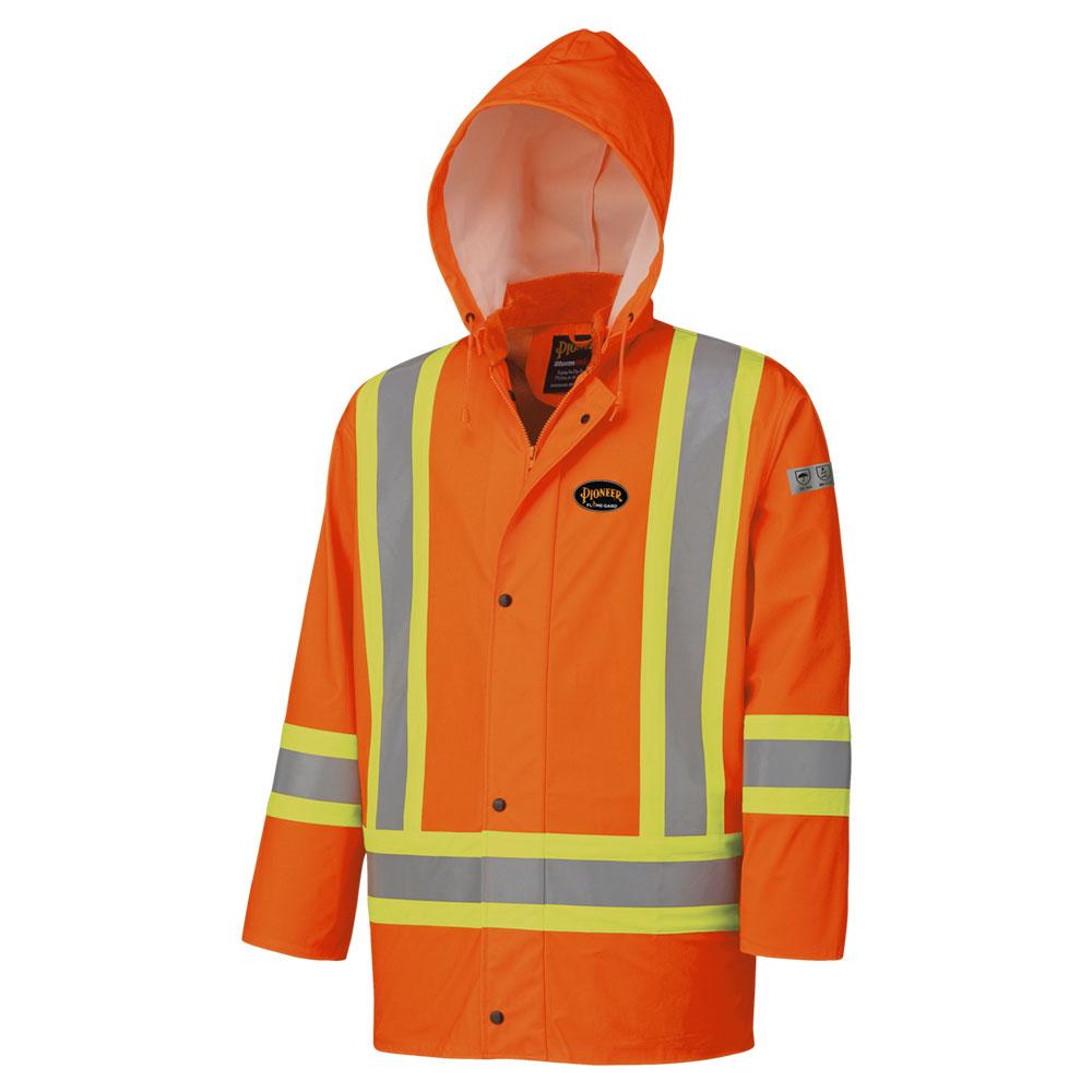 FR Waterproof Hi-Vis Safety Jackets - Detachable Hood<span class=' ItemWarning' style='display:block;'>Item is usually in stock, but we&#39;ll be in touch if there&#39;s a problem<br /></span>