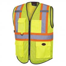 Pioneer V1024860-L - Zip Front Safety Vests - Multi Pockets