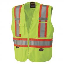 Pioneer V1021260-3XL - Tear-Away Mesh Back Zip Front Safety Vests - Tricot Polyester