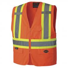 Pioneer V1022150-S - Hi-Viz Zip-Front Safety Vest - Hi-Viz Orange - S